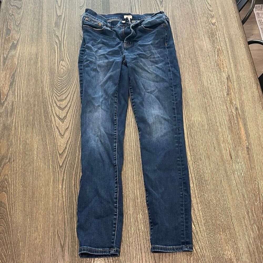 J.CREW Womens Skinny Jeans Mid Rise Denim Stretch Dark Wash Blue Size 27/30